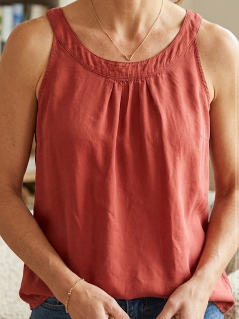 Soft Surroundings Terra Cotta Scoop Neck Tank Size XL